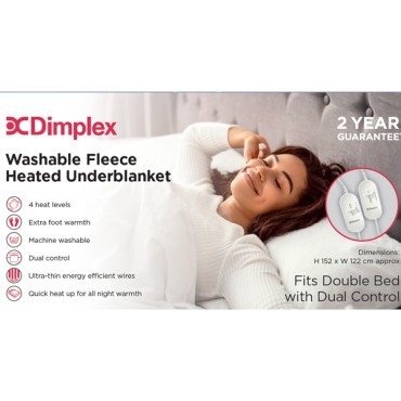 Blanket Double Under Flat Fleece Dual Control Dimplex Dfb2003