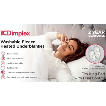 Blanket King Under Flat Fleece Dual Control Dimplex Dfb2004