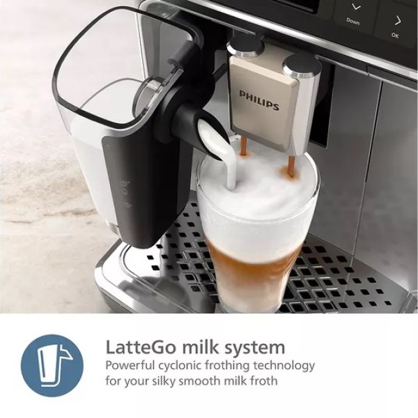 Philips Series 2300 Lattego Smart Bean To Cup Coffee Machine Chrome And Black Ep2336/40