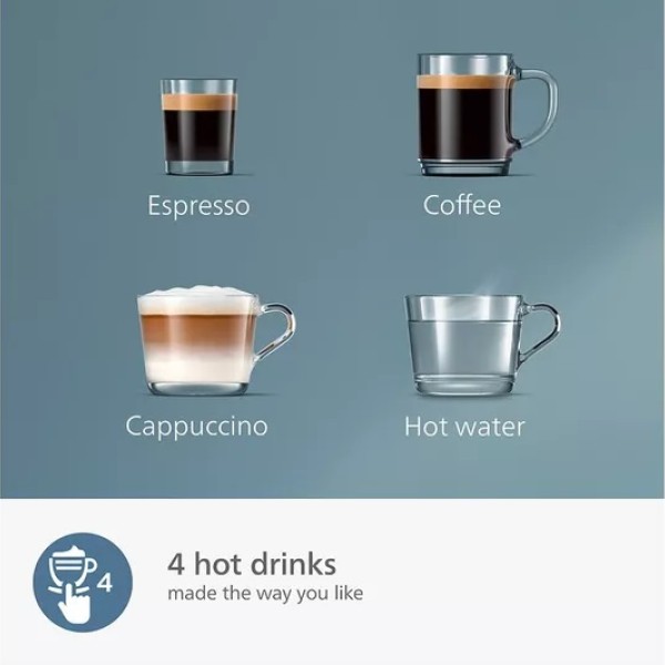 Philips Series 2300 Lattego Smart Bean To Cup Coffee Machine Chrome And Black Ep2336/40