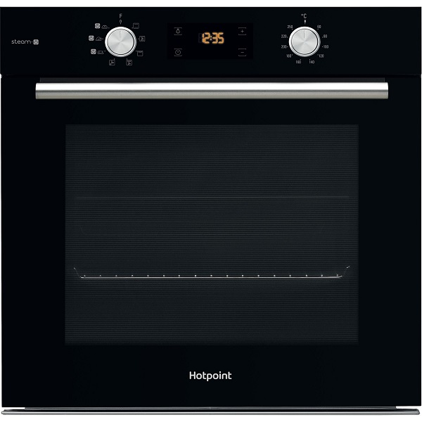 Hotpoint Black Gentle Steam Single Oven 66ltr Fa4s541jblgh