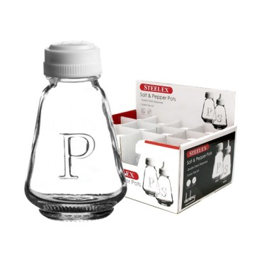 Steelex Glass Pepper Shaker Dispenser White Top Hk2000p