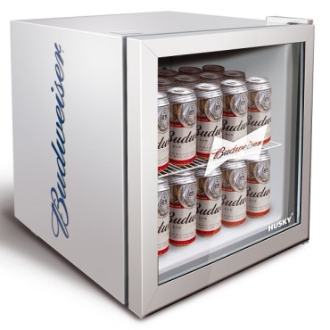 Husky Budweiser Design Mini Fridge Drinks Cooler 43ltr Silver Hushm72hue