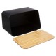 Modern Color Charcoal Iron And Bamboo Bread Bin Jk151193