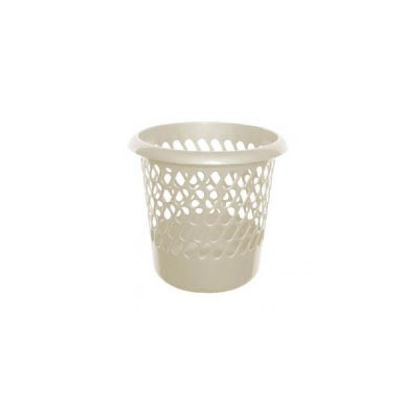 Whitefurze Waste Basket 12 Plastic Cream Pl1025c