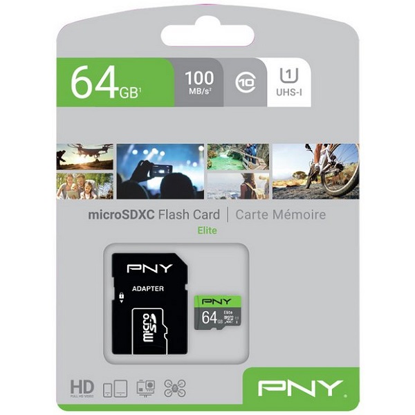 Micro Sd Class 10 Pny 64gb Psdux64u185gwg