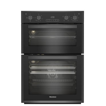 Blomberg 90cm Built-in Fan Double Oven Dark Steel Catalytic Rodn9202dx