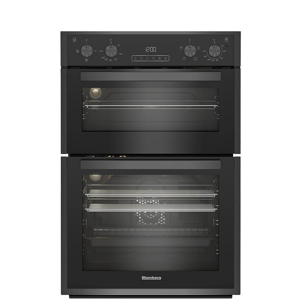 Blomberg 90cm Built-in Fan Double Oven Dark Steel Catalytic Rodn9202dx