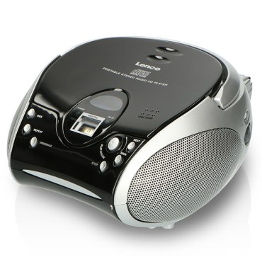 Lenco Portable Fm Radio With Cd - Black/silver Scd-24bl/sil
