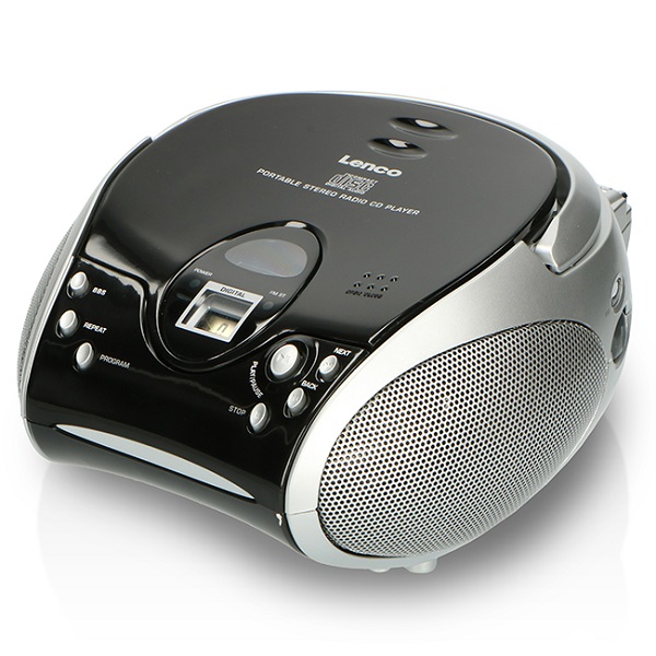Lenco Portable Fm Radio With Cd - Black/silver Scd-24bl/sil