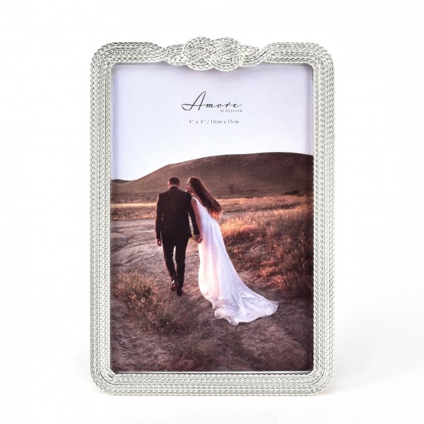 Amore Wedding Silver 6x4 Infinity 3d Knot Frame Sp4746w