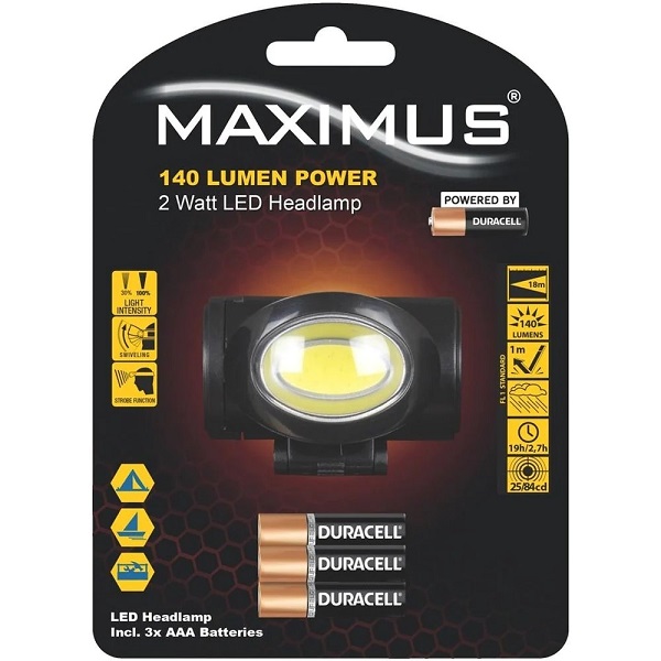 Headlamp Maximus 2 Watt Led Battery Operated Hdl001