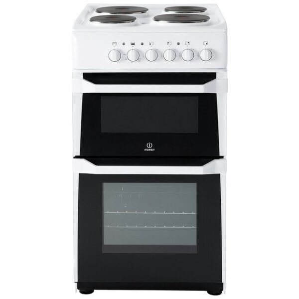 Indesit Freestanding White Cooker With Solid Plate Hob 50cm Id5e92kmwuk - LAST MODEL (COLLECT IN STORE ONLY)