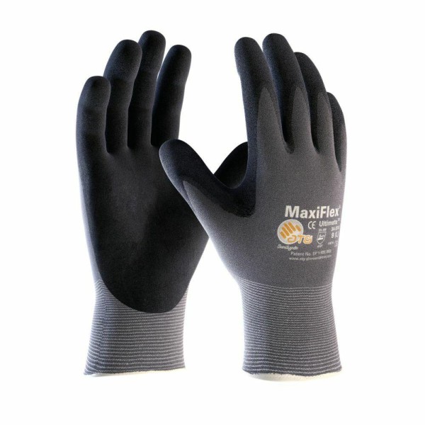 Gloves Maxiflex Black & Grey Size 9 Large
