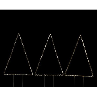Micro Led Metal Set Of 3 Trees Stake Lights - 47cm