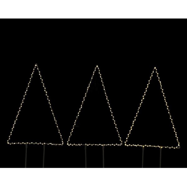 Micro Led Metal Set Of 3 Trees Stake Lights - 47cm