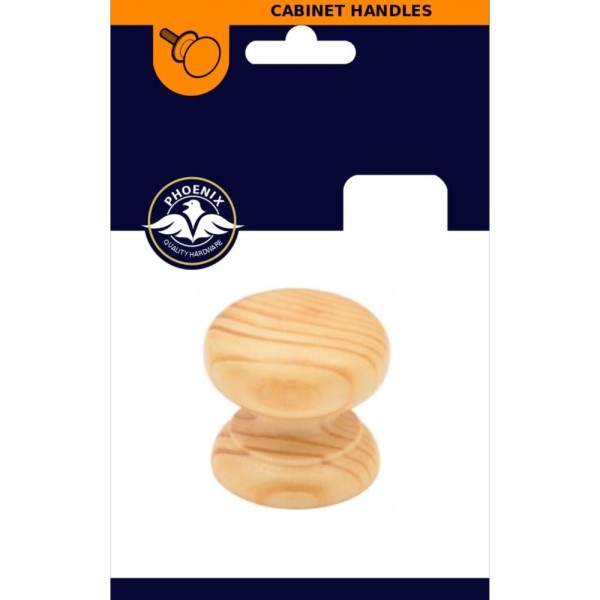 Wooden Pine Knob Lacquered 45mm