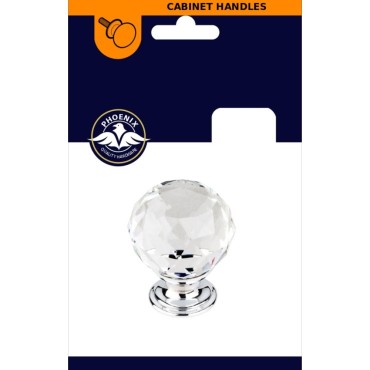 Phx Crystal Knob With Chrome Base 35mm247598