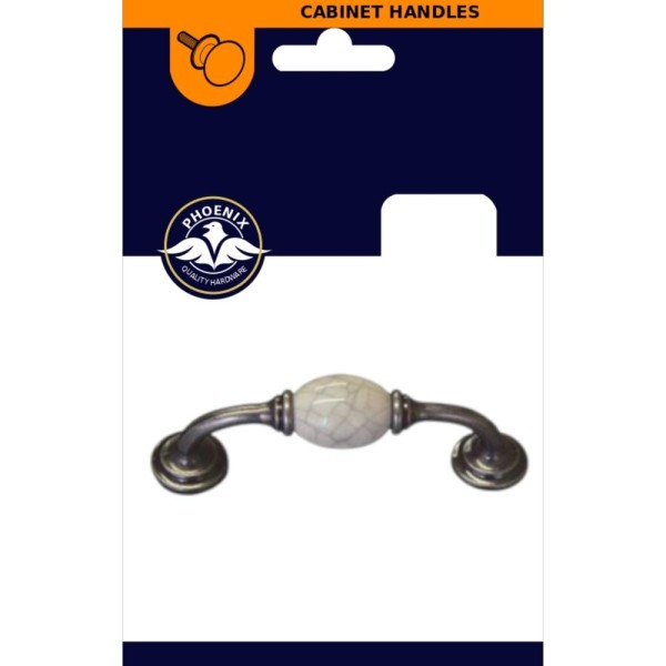 Phx D Handle Pewter White Ceramic 96mm247554