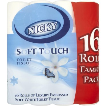 Nicky Soft Touch Toilet Tissue - 16 Rolls