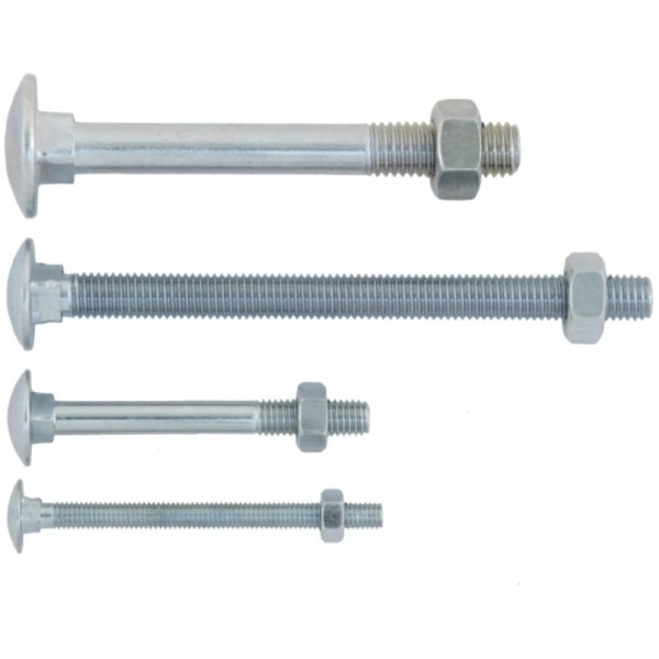 1075c Cup Sq Carr Bolt & Nut Zinc M10x75mm