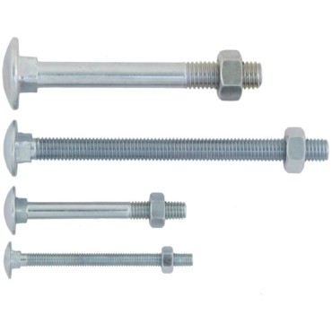 1260c Cup Sq Carr Bolt & Nut Zinc M12x60mm