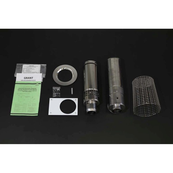 Grant Standard Flue Kit  Ez200 Walls Up To 550mm (includes S/s Terminal Guard)