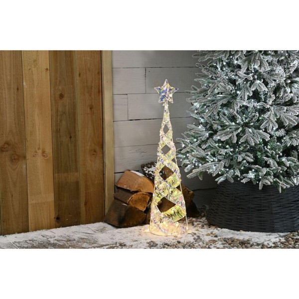 Lit Star Shimmer Spiral Tree - 80cm