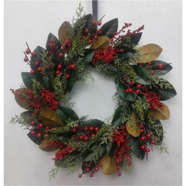 Magnolia Berry Wreath - 66cm (c-mag-26)