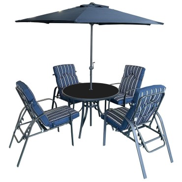 Provence 4 Seater Round Cushioned Stacking Set