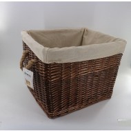 Sirocco Rectangular Wicker Basket With Canvas Line