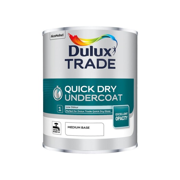 Dulux Trade Quick Dry Undercoat Medium Base 1l 5242762 Matt