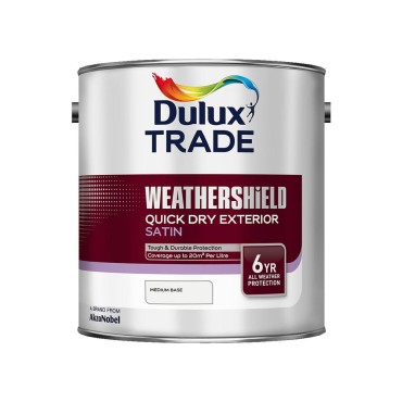 Dulux Trade Weathershield Quick Dry Exterior Satinwood Medium Base 2.5l 5082201 Satin