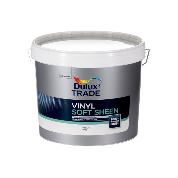 Dulux Trade Vinyl Soft Sheen Medium Base 10l 5140186 Sheen