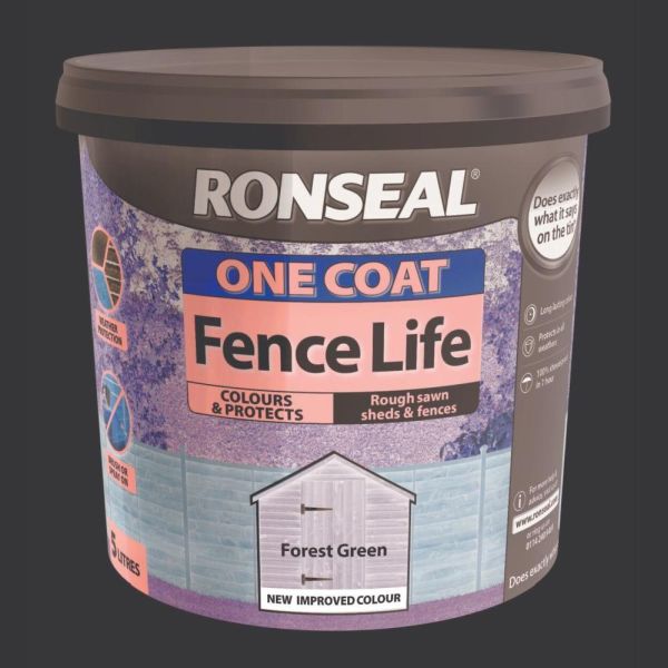 Ronseal One Coat Fence Life Forest Green 5l