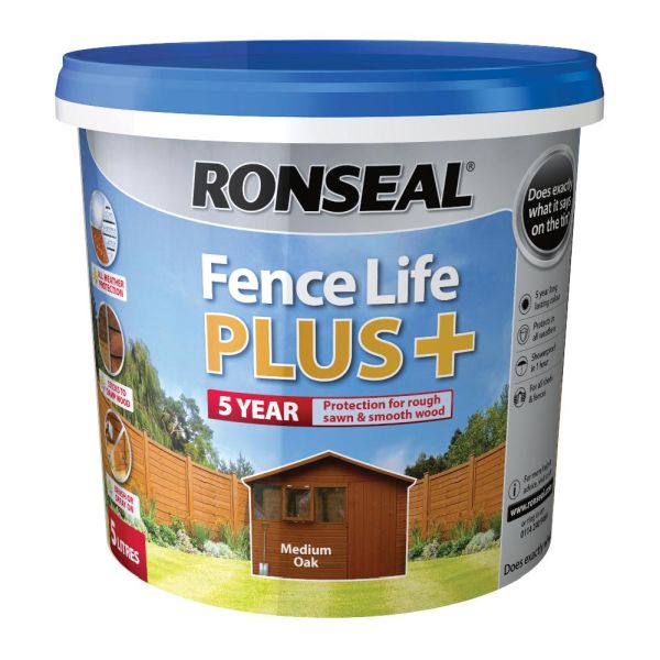Ronseal Fence Life Plus Medium Oak 5l