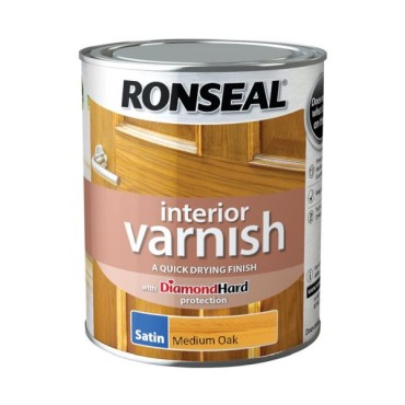 Ronseal Interior Varnish Medium Oak Satin 750ml