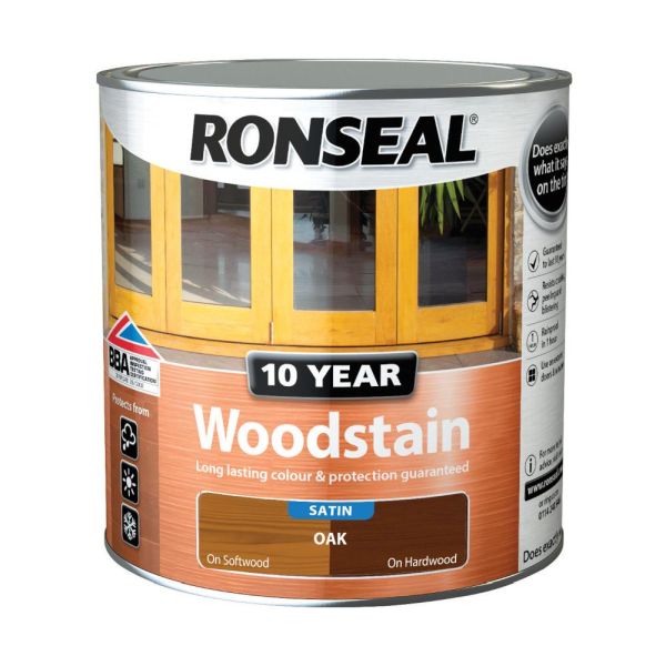Ronseal 10 Year Woodstain Oak Satin 2.5l