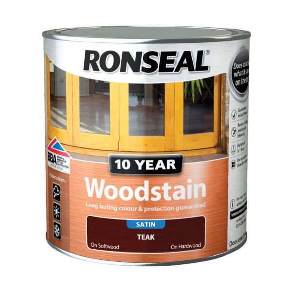 Ronseal 10 Year Woodstain Teak Satin 2.5l