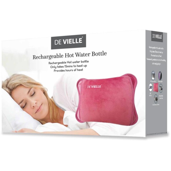 Hot Water Bottle Rechargeable Deville Rose Pink