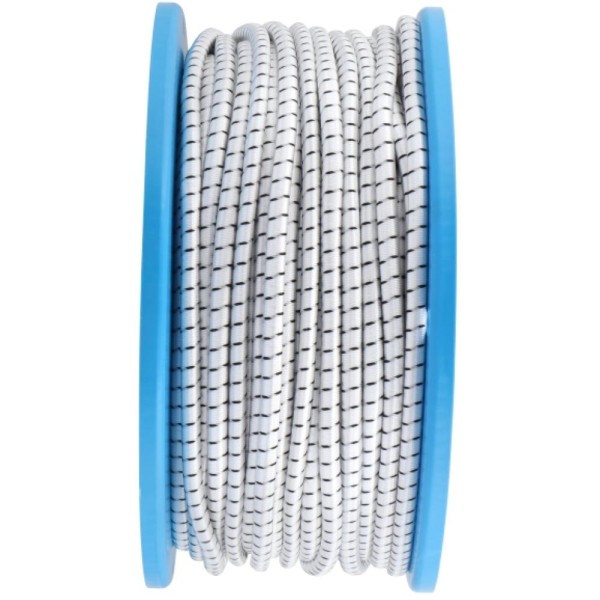Posamo Bungee Cord 8mm White Black Spool 75mtr Price Per Mtr