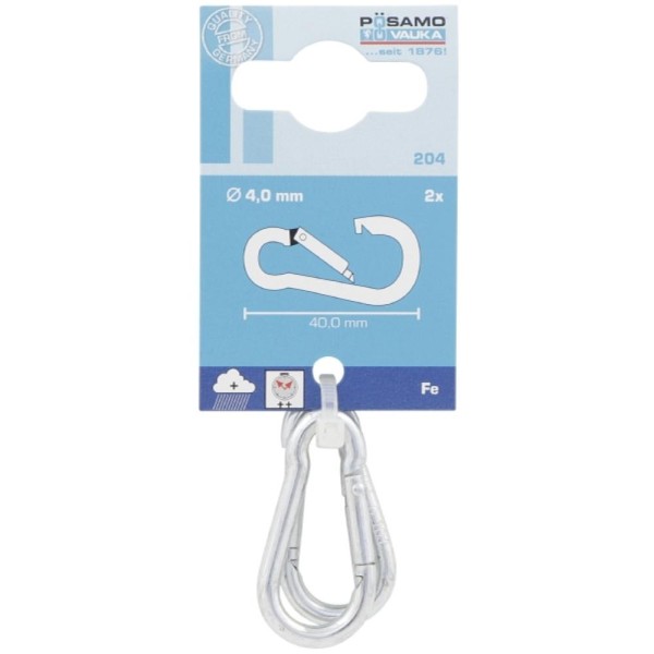 Posamo Fire Brigade Snap Hook 4x40 Zp Pack 2