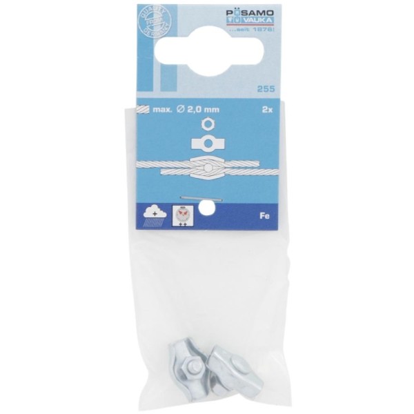 Posamo Simplex Wire Rope Clips 2mm Pack 2 Zp