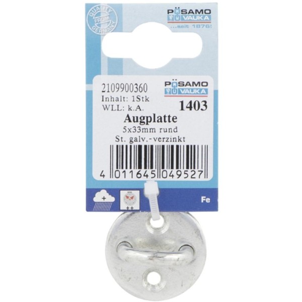 Posamo Eye Plate 5x33mm Round Shape Zp