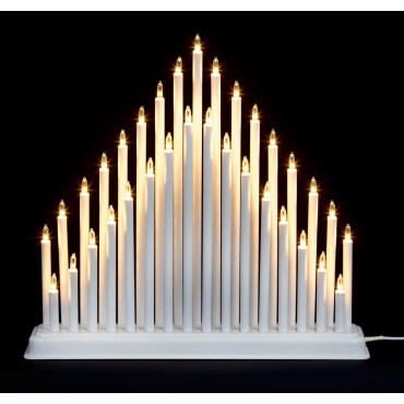 33 Light Candle Bridge Tower - White