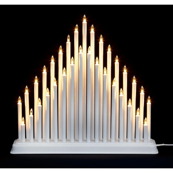 33 Light Candle Bridge Tower - White